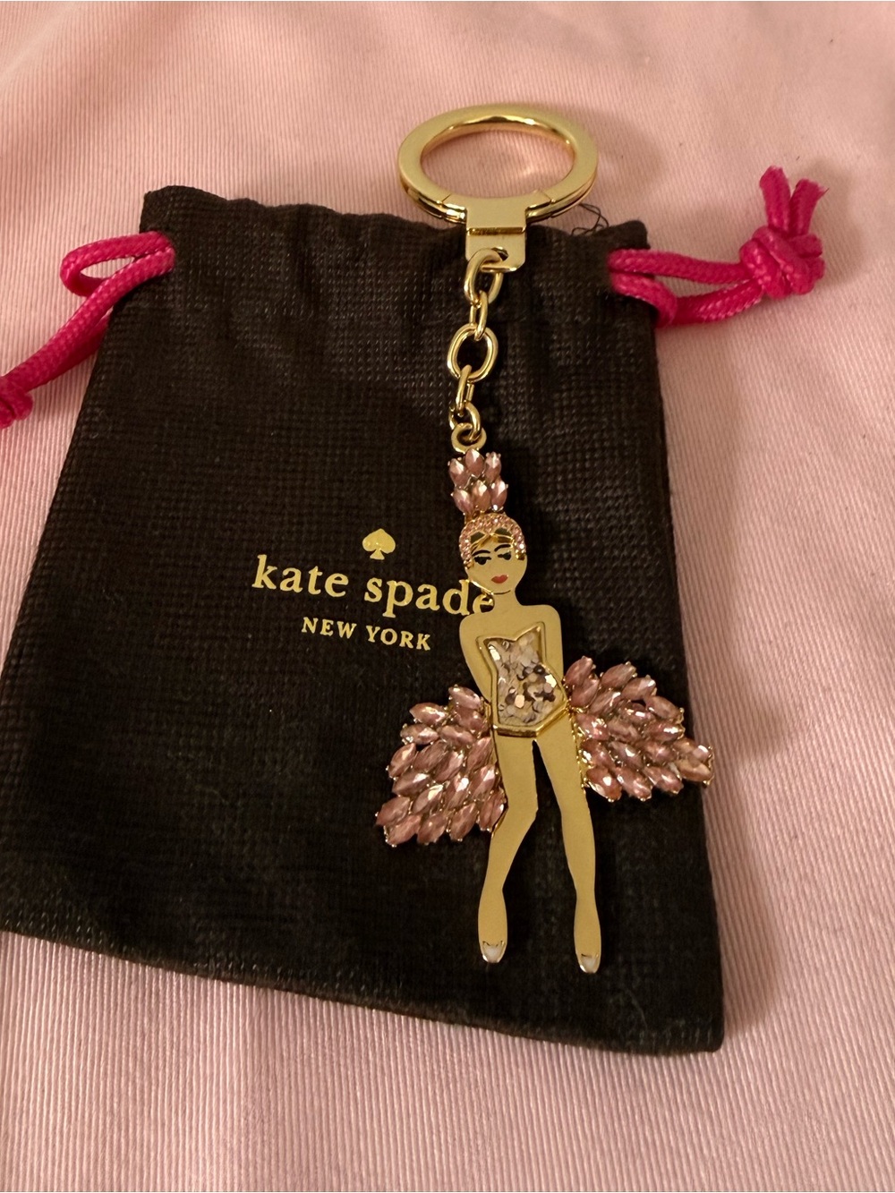 Kate Spade On Pointe Showgirl Bag Charm Keychain - Rare - Picture 1 of 3